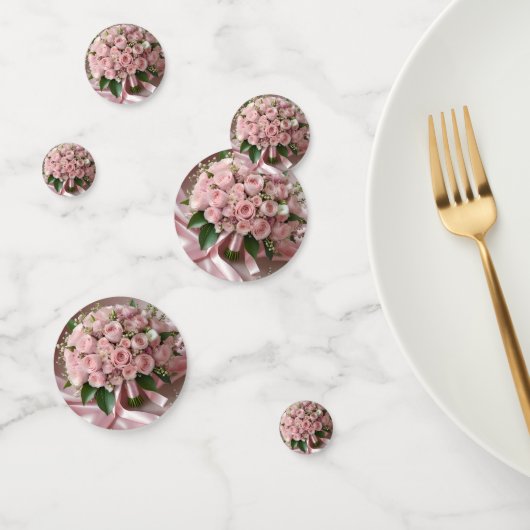 ソフトベビー赤面ピンク結婚ローズの花束 コンフェッティ (グループ)