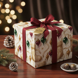 ソフトベルベットの伝統的なクリスマスストッキング ラッピングペーパー
