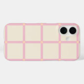 ソフトベージュとピンクのグリッド柄 Case-Mate iPhoneケース (裏面 (横))