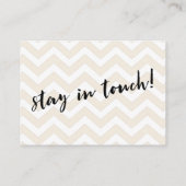 ソフトベージュとホワイトシェブロン「引っ越しました」カード 名刺 (裏面)