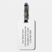 ソフトベージュとホワイトマンダラメダリオン ラゲッジタグ (裏面縦)