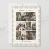 ソフトベージュのギンガム写真コラージュ シーズンカード (正面)