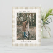 ソフトベージュのギンガム柄 フォト クリスマス (スタンド正面)