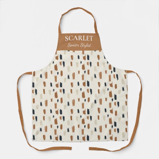ソフトベージュのシックなスタイリストエプロン エプロン (正面)