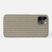 ソフトベージュのジャージーストライプニットパターン Case-Mate iPhoneケース (裏面(横))
