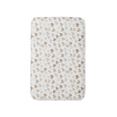 ソフトベージュの水彩ハート柄吸収マット バスマット (正面縦)