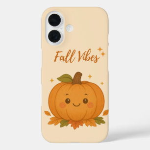 ソフトベージュの「秋ビーブ」のかわいいカボチャ iPhone 16ケース