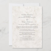 ソフトベージュエレガント大理石結婚式の招待 招待状 (正面)