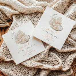 ソフトベージュコースタルパールベビーシャワーナプキンズ スタンダードカクテルナプキン