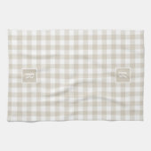 ソフトベージュバッファローチェックモノグラム キッチンタオル (横)