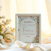 ソフトベージュフローラウッドランドバニーベビーシャワー特典 ポスター