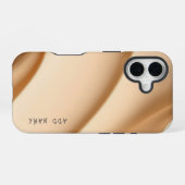 ソフトベージュ抽象芸術波 iPhone 16ケース (裏面横)