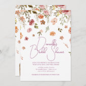 ソフトペタルレインブライダルシャワー招待 招待状 (正面/裏面)