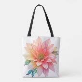 ソフトペタル抽象芸術開花デザイン トートバッグ (裏面)