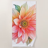 ソフトペタル抽象芸術開花デザイン ビーチタオル (正面)