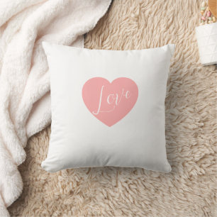 ソフトホワイトのハートアクセントピロー "Love" - ロマンティックH クッション