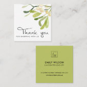 ソフトホワイトグリーンスノーベリークリスマス スクエア名刺 (正面/裏面)