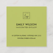 ソフトホワイトグリーンスノーベリークリスマス スクエア名刺 (裏面)