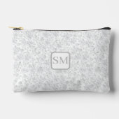 ソフトホワイトグレーフローラモノグラム アクセサリーポーチ (正面)
