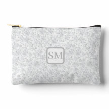 ソフトホワイトグレーフローラモノグラム