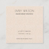 ソフトホワイトセラミックテクスチャスタッドイヤリングディスプレイ スクエア名刺 (裏面)