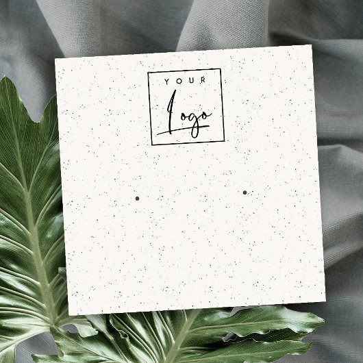 ソフトホワイトセラミックテクスチャスタッドイヤリングディスプレイ スクエア名刺