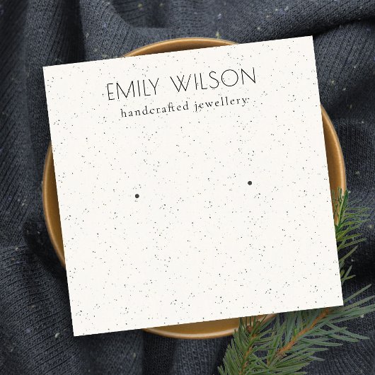 ソフトホワイトセラミックテクスチャスタッドイヤリングディスプレイ スクエア名刺