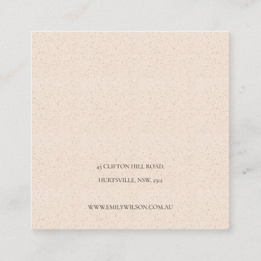 ソフトホワイトセラミックテクスチャネックレスバンドディスプレイ スクエア名刺 (裏面)