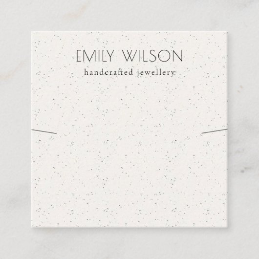 ソフトホワイトセラミックテクスチャネックレスバンドディスプレイ スクエア名刺 (正面)