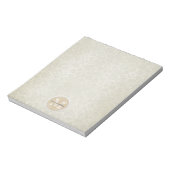 ソフトホワイトダマスク模様モノグラム ノートパッド (回転)