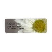ソフトホワイトデイジーオングレー差出人住所 ラベル (正面)