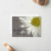 ソフトホワイトデイジーオングレー結婚ズサンキューノート ノートカード (正面/裏面インサイチュ)