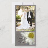 ソフトホワイトデイジーオングレー結婚ズサンキュー サンキューカード (正面)