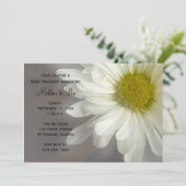 ソフトホワイトデイジーベビーシャワー 招待状 (スタンド正面)