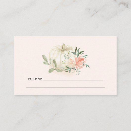 ソフトホワイトパンプキン赤面結婚フローラ プレイスカード (裏面)