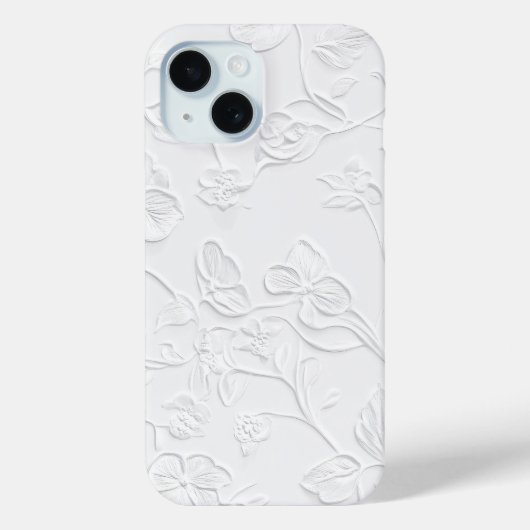 ソフトホワイトフラワーモチーフエンボス加工スマホケース Case-Mate iPhoneケース (裏面)