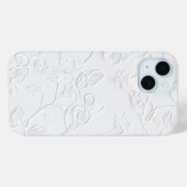 ソフトホワイトフラワーモチーフエンボス加工スマホケース Case-Mate iPhoneケース (裏面 (横))