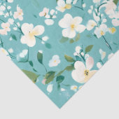 ソフトホワイトフローラグリーンブルーエレガンスデクページ 薄葉紙 (詳細)