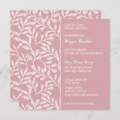 ソフトホワイトボタニカルブライダルシャワー招待 招待状 (正面/裏面)