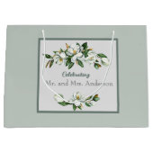 ソフトホワイトマグノリアグリーン結婚リークラシックズ ラージペーパーバッグ (正面)