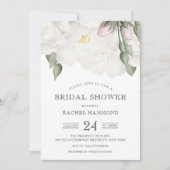 ソフトホワイトローゼスブライダルシャワー 招待状 (正面)