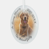 ソフトホワイト写真のヴィネットでペット記念碑 ガラスオーナメント (正面左)