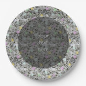 ソフトホワイト花崗岩パステルドットany文字 ペーパープレート (正面)