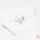 ソフトホワイト赤面ブルーフローラANY AGE 25誕生日 ラウンドシール (封筒)