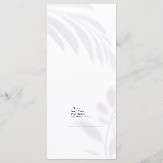 ソフトホワエレガントイト美しいサービス価格表 メニュー (裏面)