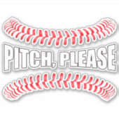 ソフトボおもしろいールまたは野球のピッチはスポーツをお願い シール (正面)