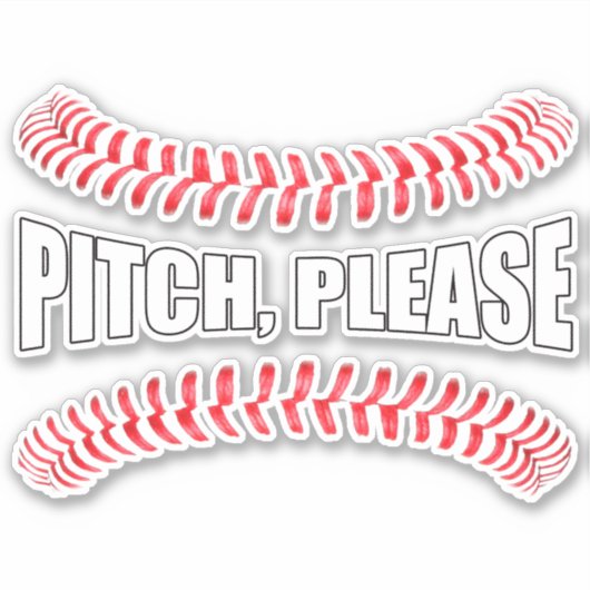 ソフトボおもしろいールまたは野球のピッチはスポーツをお願い シール (正面)