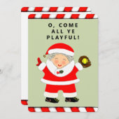 ソフトボおもしろいールクリスマス シーズンカード (正面/裏面)
