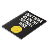 ソフトボおもしろいールコーチのギフトチームありがとう選手 ノートブック (左側)