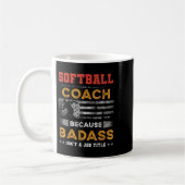 ソフトボおもしろいールコーチギフト男性へギフトBad Softball Co コーヒーマグカップ (左)